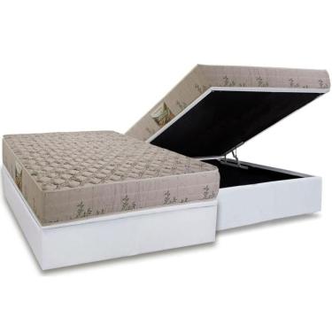 Imagem de Conjunto Box Baú Casal: Colchão Espuma Herval D33 Cannes + Base CRC Linhão White (138x188)