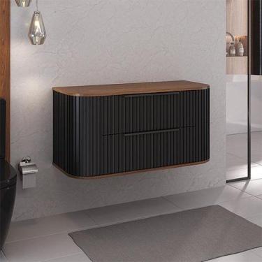 Imagem de Gabinete Alice 1 metro Suspenso - Fabribam, Preto/Cacau