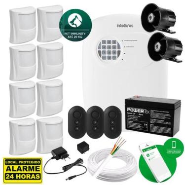 Imagem de Kit Alarme Intelbras ANM 24 NET Acesso Remoto via App e 8 Sensores Pet