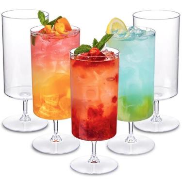Imagem de Taças de vinho de plástico Ciaell 14mL transparentes com haste curta x