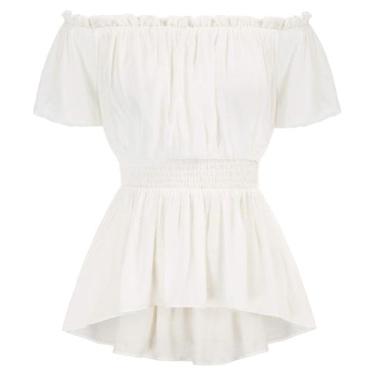 Imagem de Blusa Scarlet Darkness Feminina Steampunk Pirate Branca L