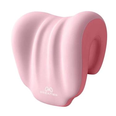 Imagem de Ysyqkn Almofada de pescoço para cadeira de escritório Almofada de apoio de cabeça de mesa para cochilos Suporte de pescoço e costas ergonômico, Rosa
