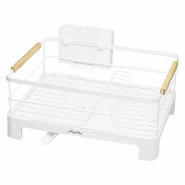 Imagem de Escorredor de Louça Tramontina Plurale Com Secador e Porta Talheres Branco 61536200