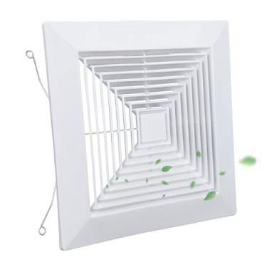 Imagem de Pearwow Capa de exaustor de banheiro, placa de cobertura de ventilador de teto de 30,5 x 30,5 cm com molas de plástico para substituição para grade de teto quadrada, difusor de ar, exaustor de