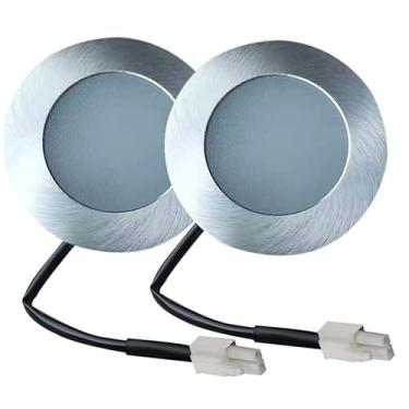 Imagem de LIDESENMO Pacote com 2 lâmpadas de LED para exaustor de fogão CC 12V para lâmpada de exaustão de fumaça de 40 mm de substituição de lâmpada de halogêneo de 15 W (branco 6000K)