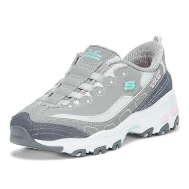 Imagem de Skechers Tênis feminino D'Lites Hands Free Slip-ins, Cinza, rosa claro, 37