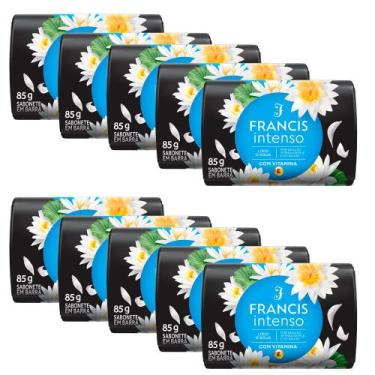 Imagem de Kit Francis Sabonete em Barra Intenso Lirio D'Água 85g - 10 Unidades
