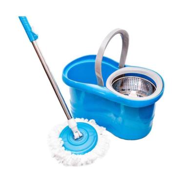 Imagem de Mop Esfregão Giratório De Limpeza Com Centrífuga Em Inox