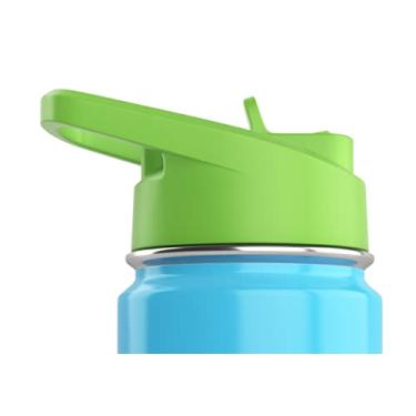 Imagem de Garrafa infantil de aço inoxidável isolado de parede dupla (tampa verde)