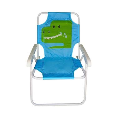 Imagem de Cadeira De Praia Infantil Jacaré Azul De Oxford 53Cm