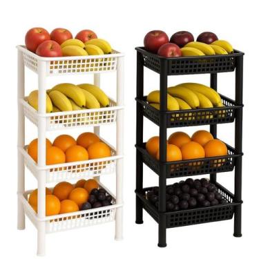 Imagem de Fruteira Organizadora de Chão 4 Andares Em Plástico Multiuso - São Ber