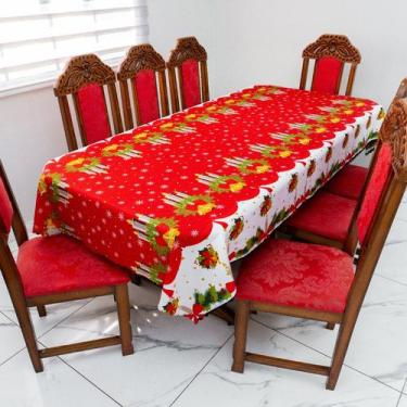 Imagem de Toalha de Mesa Natalina 4 Lugares 1,50m x 1,40m Oxford Estampado - Raf