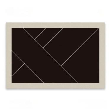 Imagem de Tapetes brancos minimalistas para sala de estar, área grande, linhas abstratas, quarto, design listrado, padrão geométrico (80 x 120 cm, 2,6 x 3,9 pés/QR-5)