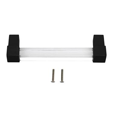 Imagem de Puxadores de Gaveta de Acrílico Com Espaçamento Puxadores de Acrílico Transparente Puxadores de Gaveta de Armário de Cozinha Transparente de Acrílico para Armário de Gaveta (Passo do furo 128 preto)