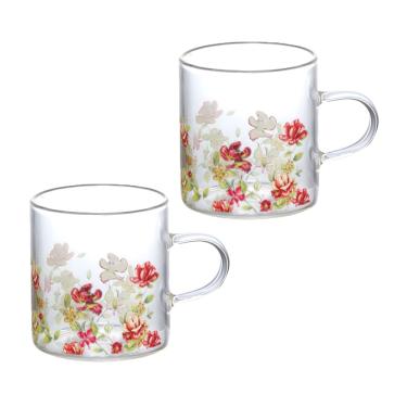 Imagem de Jogo de Canecas Hauskraft Le Jardin em Vidro Borosilicato 125ml - 2 Peças