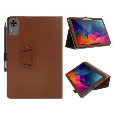 Imagem de Capa para tablet DOOGEE T36 de 12 polegadas, ângulos de visualização múltipla, capa fina e leve para tablet DOOGEE T36 com alça de mão e suporte de lápis, marrom