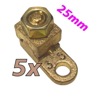 Imagem de Kit 5 Terminal de Pressão Sapata Botinha para Cabo 25mm Reforçado - 3M