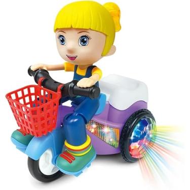 Imagem de Brinquedo Infantil Eletrônico Menino no Triciclo que Empina e Gira com Luzes e Som
