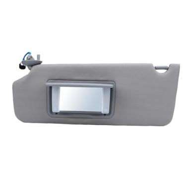 Imagem de Luqeeg Luz de Espelho de Maquiagem Quebra-Sol Cinza Quebra-Sol Lado Esquerdo Motorista Fácil Substituição Para-Sol Dobrável Personalizado para Janela Frontal com Tecido para Carros