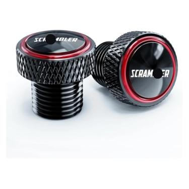 Imagem de BYYINGSUS Mototcycle Peças Modificadas M10*1,25 Parafusos de Bujões de Orifício Espelho Capa Decorativa Compatível com Scrambler 800 1100 800 Desert Sled 2017-2022 (Vermelho, 10MM-B)