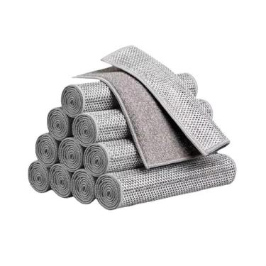 Imagem de Ruoming 3 peças de pano de prato de cozinha dupla face, 25,4 x 25,4 cm, fio de prata e superfície de fibra de carvão, forte remoção de manchas