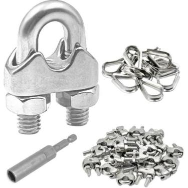 Imagem de Braçadeiras de cabo de aço Lyrlidr 24Pcs M6 304 de aço inoxidável