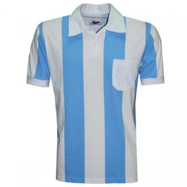 Imagem de Camisa Racing 1967 Liga Retrô  Branco e Azul GG, GG, Azul, Branco