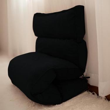 Imagem de Futon Colchonete Colchão Espuma Dobrável 70x170x12cm Em Sued Aveludado