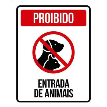 Imagem de Placa Sinalizadora - Proibido A Entrada De Animais 36X46