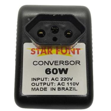 Imagem de Transformador Conversor de Voltagem 220V para 110V - 60W - Starfont