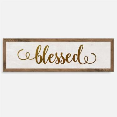 Imagem de Quadro Rústico Flecha Blessed - Artesanato em Madeira - Arks Presentes