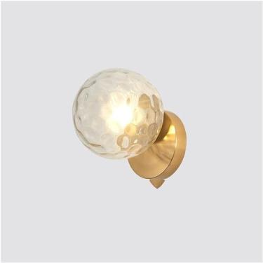 Imagem de Luminária de parede moderna, luminária de parede LED decorativa, luminária de ferro para leitura noturna ao lado da escada, luminária de loft em V, luzes de parede, bola de vidro, dourado e
