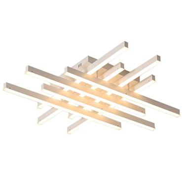 Imagem de Luminária de teto LED branca moderna criativa retangular design minimalista luminária de teto para sala de estar quarto casa de campo estudo hall lustre 8 lâmpadas acrílico abajur diâmetro 8