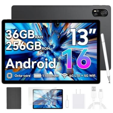 Imagem de Blackview Tablet Android de 13 polegadas Mega8 2025, ROM de 256 GB, tablet para jogos Unisoc T620 Octa-core, tablet Android 15, 11000mAh/18W, tablets grandes de 13 polegadas, Google GMS, Widevine L1
