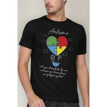 Imagem de Camiseta Camisa Adulto Feminina Masculina Algodão Campanha Abril Azul 