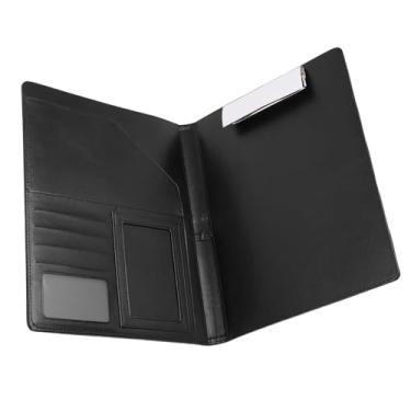 Imagem de Fafeicy Pasta de Portfólio de Couro PU Profissional Bloco de Escrita Suporte para Bloco de Notas A4 Fólio Recarregável Com Fecho Elástico e Bolsos Internos para Escritório de Viagens