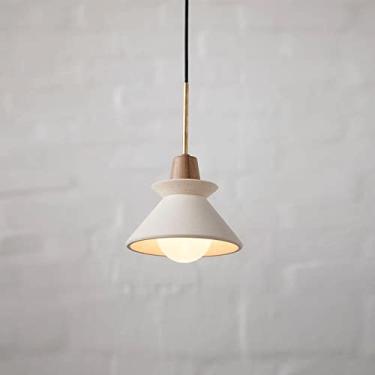Imagem de YQSLQZZ Luzes pendentes de cimento industrial, luminária pendente vintage de fazenda, iluminação decorativa de cabeceira, luzes de teto suspensas para corredor, sala de jantar, cozinha, ilha