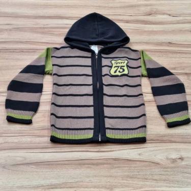 Imagem de Jaqueta Masculina Infantil Inverno Capuz Marrom 4