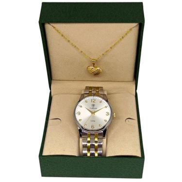 Imagem de Relógio Feminino Tuguir Analógico 2130 Prata e Dourado