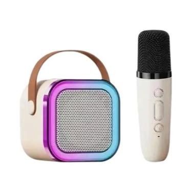Imagem de Caixa De Som Karaoke Bluetooth 5.3 Portátil Com Microfones Sem Fio Som