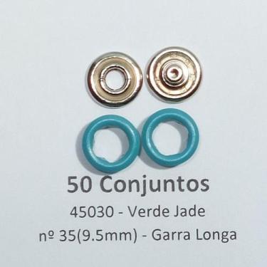 Imagem de Botões de Pressão Nº 35 Colorido Latão Tic-Tac Sortidos Verde Jade 9,5