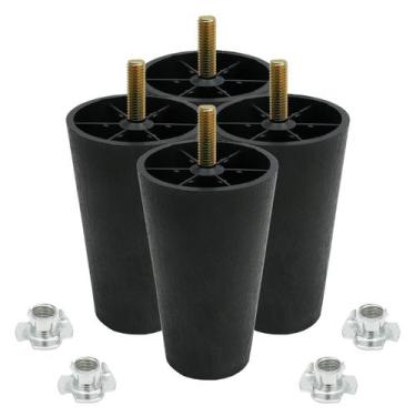 Imagem de Pernas de móveis Murtenze 13 cm, plástico preto, 4 peças