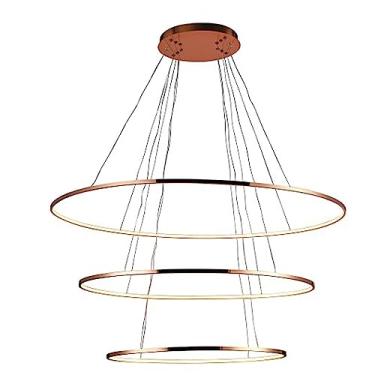 Imagem de PENDENTE BIRDIE OVAL ROSE GOLD (D)60 + 80 + 100CM (C)0CM (L)0CM (A)0CM 3X45W 3000K 0LM LED