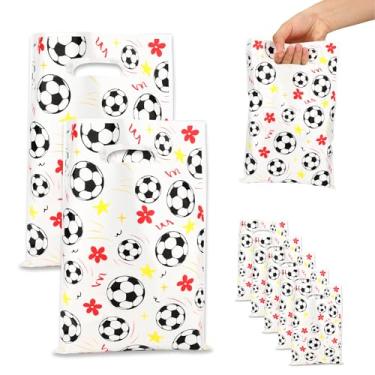 Imagem de 50un Sacolas Brindes Futebol, 25x17cm Sacolas Lembrancinhas de Festa de Futebol para Eventos Esportivos Festa Aniversário com Tema Futebolística