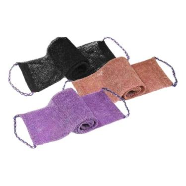 Imagem de oshhni 3 peças de toalhas esfoliantes para banho e spa, rede de esfoliação africana, malha densa, pele macia, esfoliantes corporais, toalhas de banho