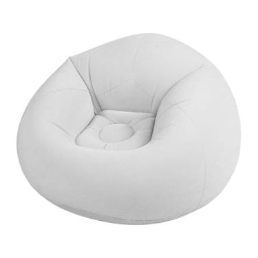 Imagem de Sanpyl Espreguiçadeira Inflável, Pvc Reunindo sofá único Inflável Portátil Dobrável Ergonômico, para Quarto, Sala de Estar, Escritório, Acampamento Ao Ar Livre (Cinza Claro)