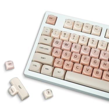 Imagem de PBT Keycaps, Pink Jelly Foundation HOA Profile,132-Key Cute Custom Keycaps (Full Size fit for Mechanical Keyboards with Cherry/Gateron MX Switches)-Flesh Pink