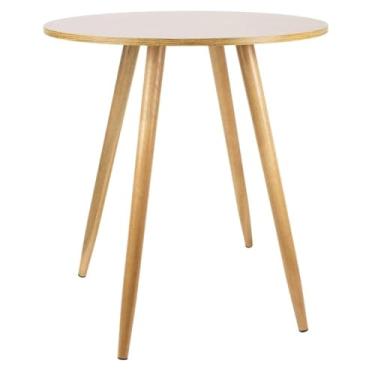 Imagem de Mesa De Jantar Sofia Redonda 70cm – Tampo MDF E Pés Em Madeira 45cm Para Cozinha Ou Sala (Freijó)