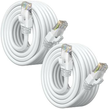Imagem de Maximm Cabo Ethernet Cat6 – LAN de 6 m, UTP CAT 6 RJ45, rede LAN, patch, cabo de Internet – Branco – Pacote com 2 (6 pés)