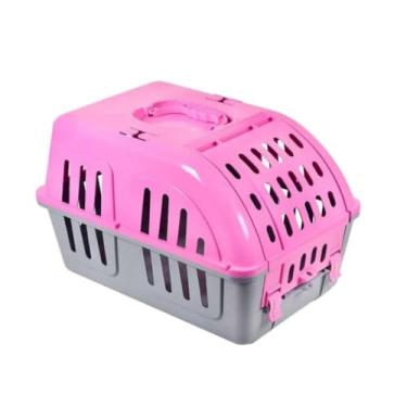 Imagem de Caixa de Transporte para Cachorro Gato Four Plastic(Rosa,caixa)